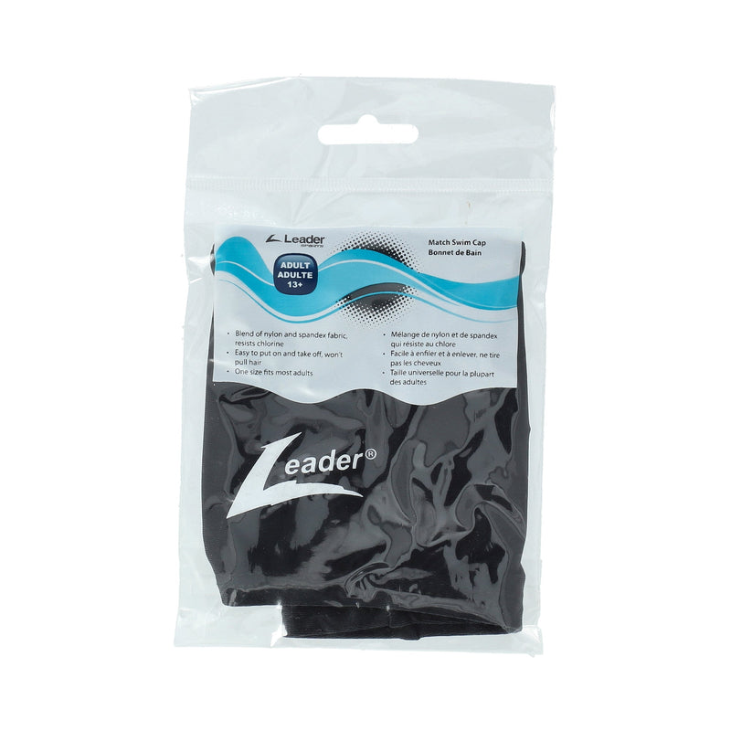 LEADER SPORTS ADULT MATCH SWIM CAP BLACK -NO INTERNET SALES