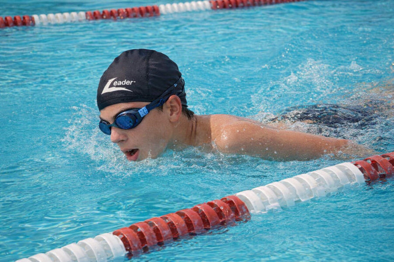 LEADER SPORTS YOUTH MATCH SWIM CAP - BLACK (NO INTERNET SALES)