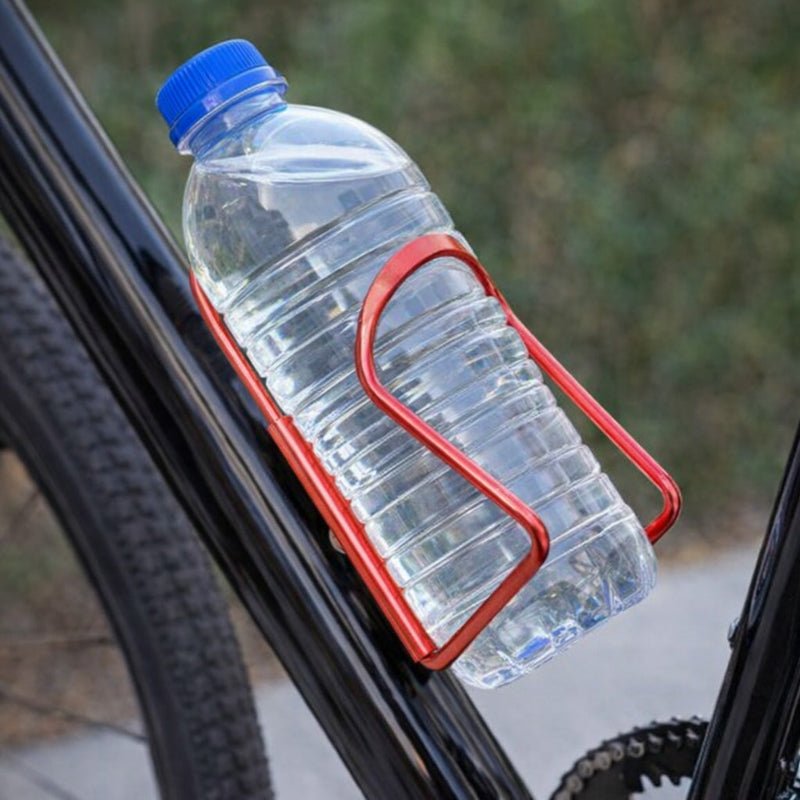 RED ALUMINUM BICYCLE BOTTLE HOLDER -BAG & UPC