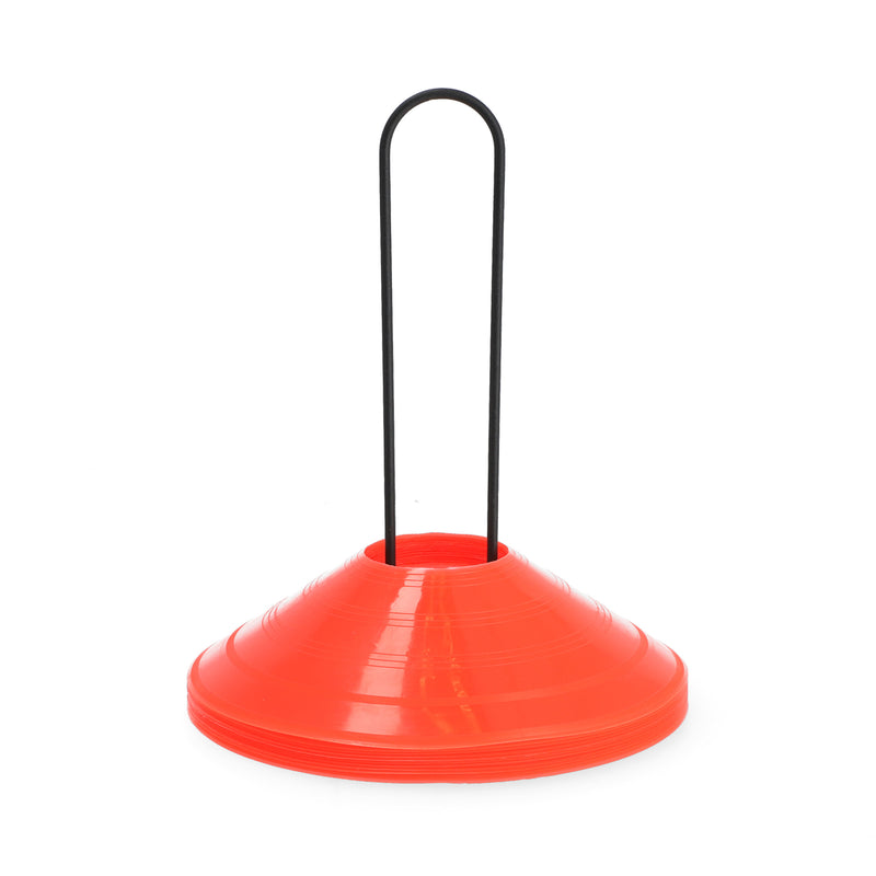 12PK 8'' SPORTS TRAINING CONES WITH METAL STAND