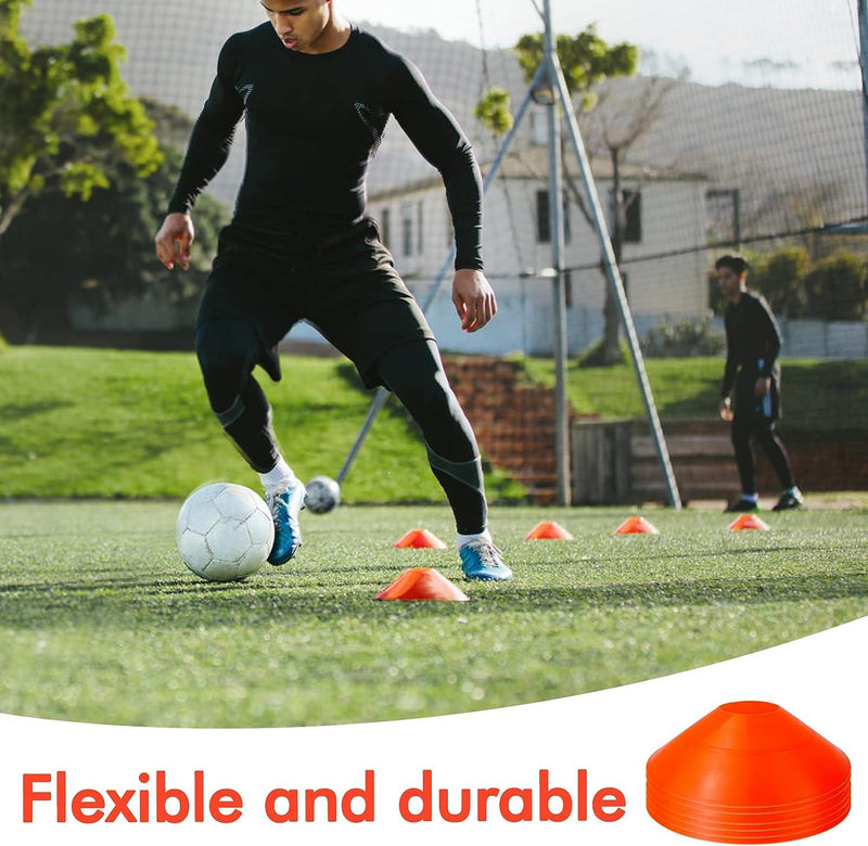 12PK 8'' SPORTS TRAINING CONES WITH METAL STAND