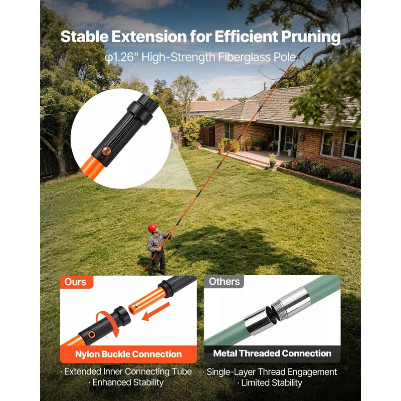 VEVOR MANUAL POLE SAW PRO KIT 7.-3-27' WITH STORAGE BAG