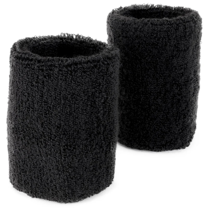 BRYBELLY 2PK WRIST SWEATBANDS BLACK -BAG & UPC