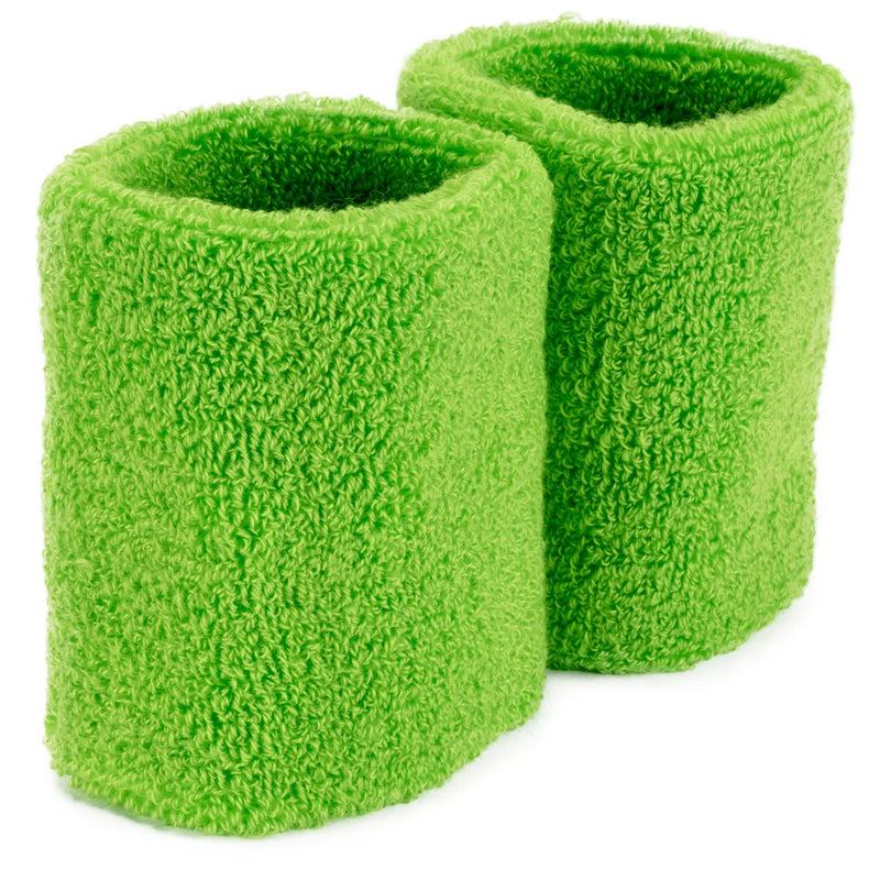 BRYBELLY 2PK WRIST SWEATBANDS GREEN -BAG & UPC