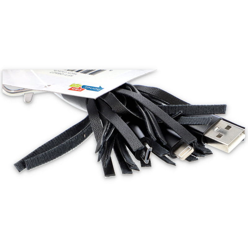 DRAWSTRING TECH STORAGE POUCH WITH CHARGING CABLES 5x5x6.5''
