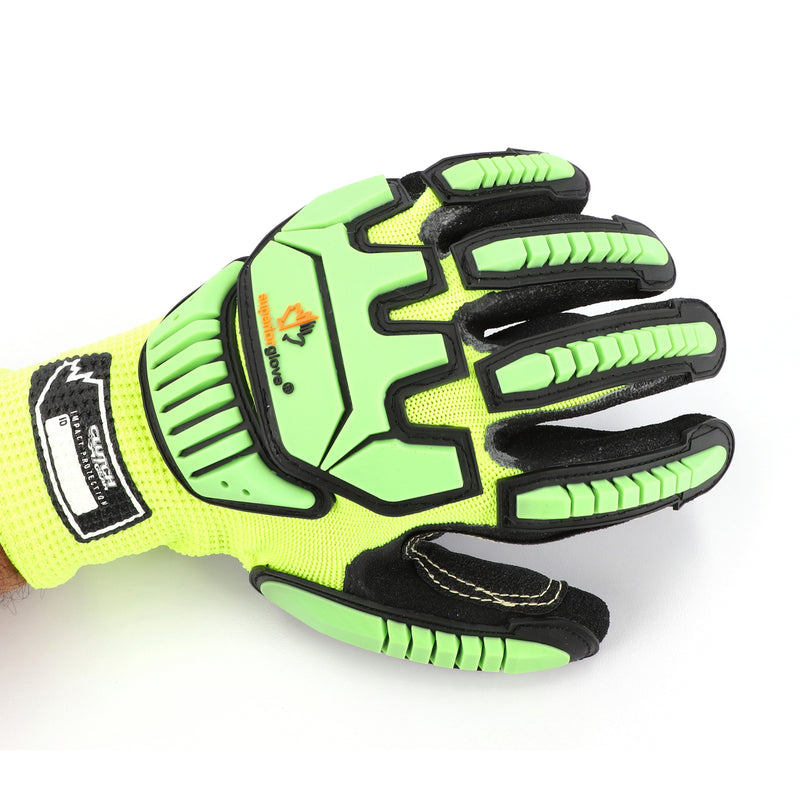 ANTI IMPACT GLOVE, HIGH VIS, COATED PALM XX-LARGE