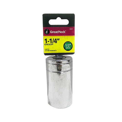 1-1/4"""" DEEP CHROME SOCKET ON CLIP 1/2"""" DRIVE GREAT NECK