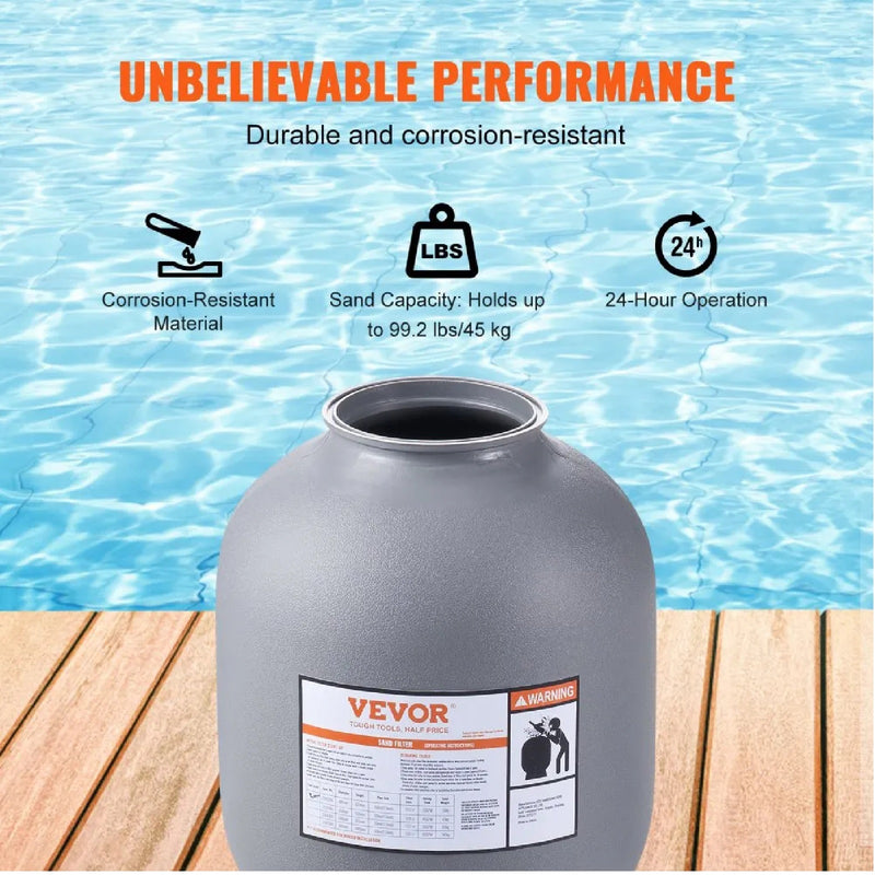 VEVOR 22" 7-FUNC POOL SAND FILTER 55 GPM