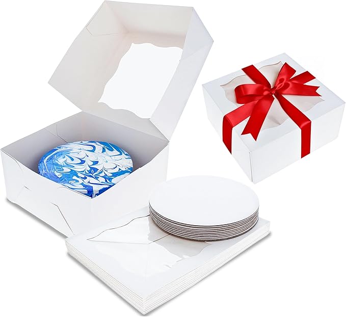 SPEC 101 SCALLOPED WHITE CAKE BOXES & BOARDS 10 EACH