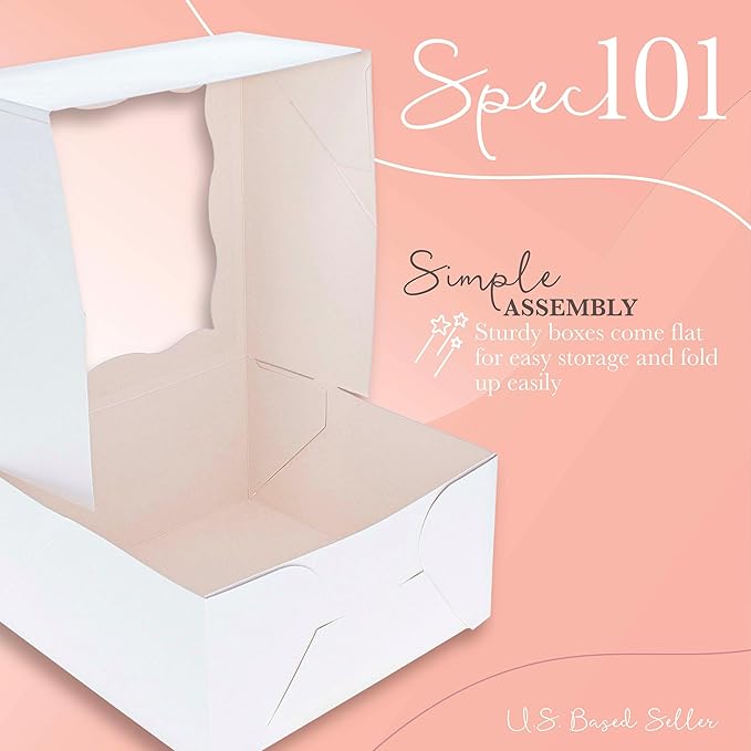 SPEC 101 SCALLOPED WHITE CAKE BOXES & BOARDS 10 EACH