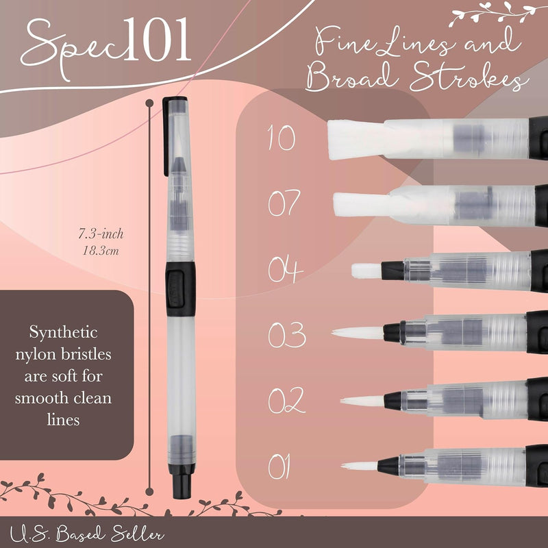 SPEC101 6PC BLACK BRUSH PEN SET