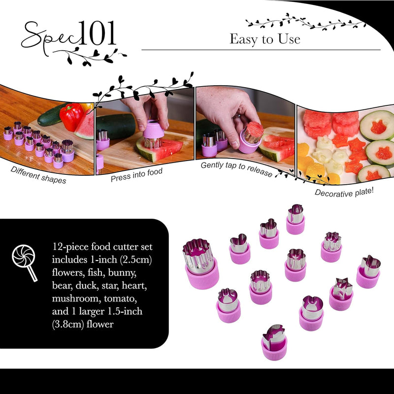 SPEC101 12PK FRUIT & VEGETABLE MINI FOOD CHOPPER SET