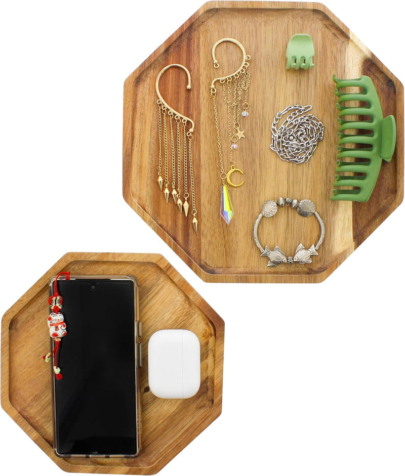 SPEC101 2CT ACACIA WOOD SERVING TRAY SET