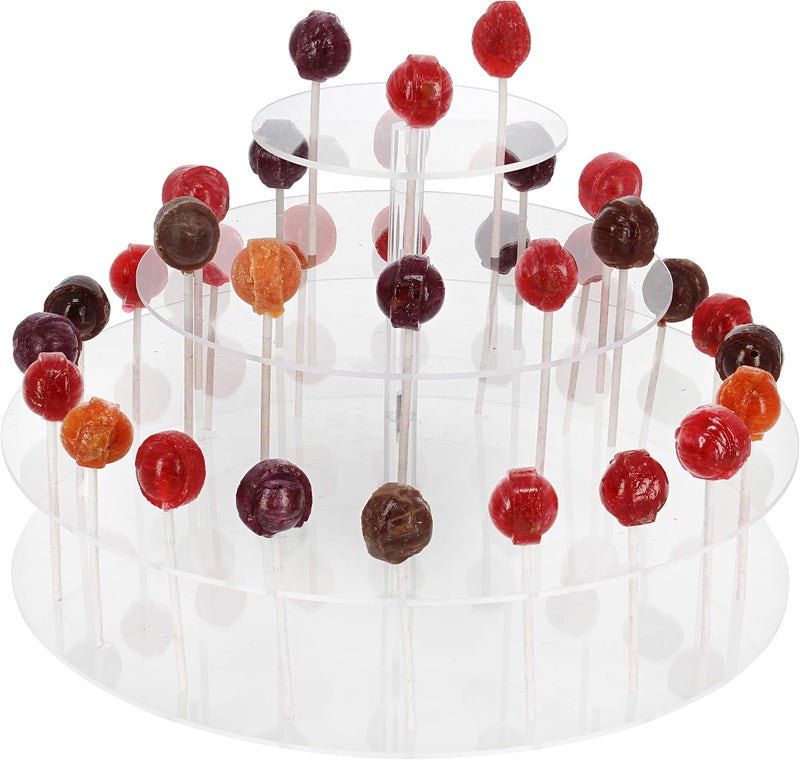 SPEC101 3 TIER CLEAR ROUND LOLI-CAKE POP STAND