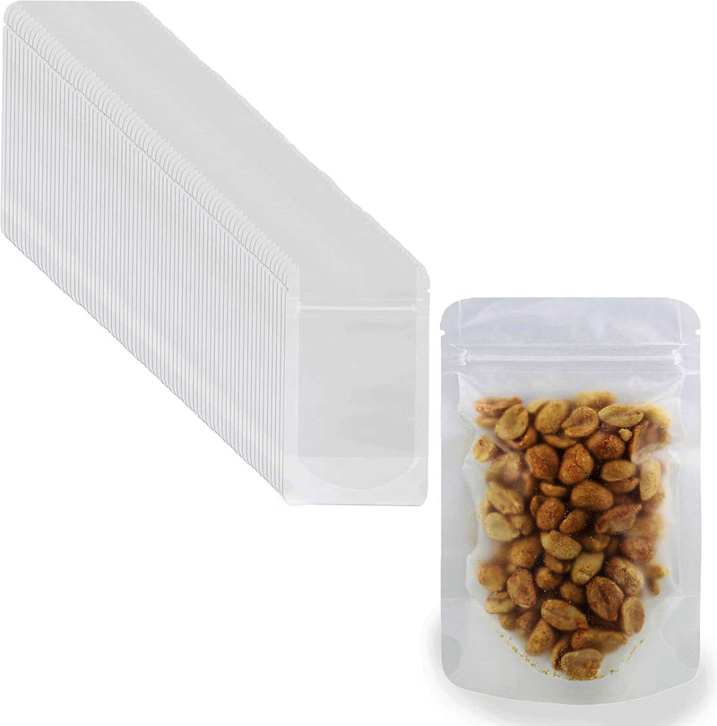 SPEC101 50 COUNT FROSTED STAND UP RESEALABLE ZIPPER POUCHES 3.5x6''