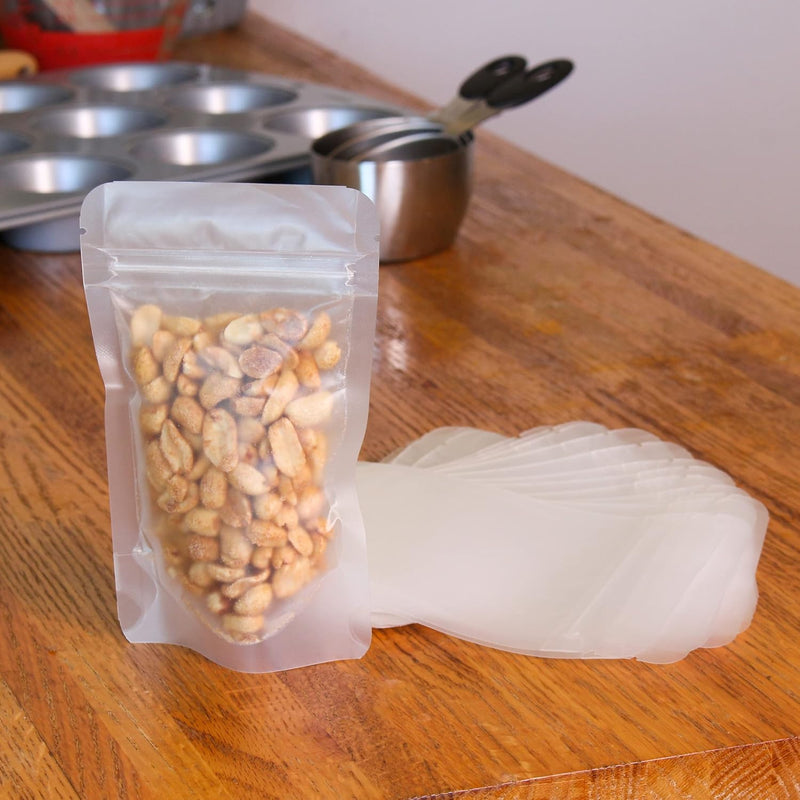 SPEC101 50 COUNT FROSTED STAND UP RESEALABLE ZIPPER POUCHES 3.5x6''