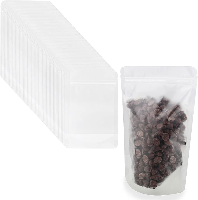SPEC 101 50PK FROSTED STAND-UP RESEALABLE BAGS 5x8''