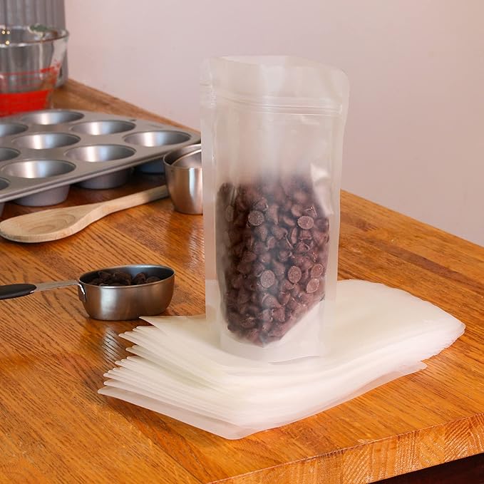 SPEC 101 50PK FROSTED STAND-UP RESEALABLE BAGS 5x8''