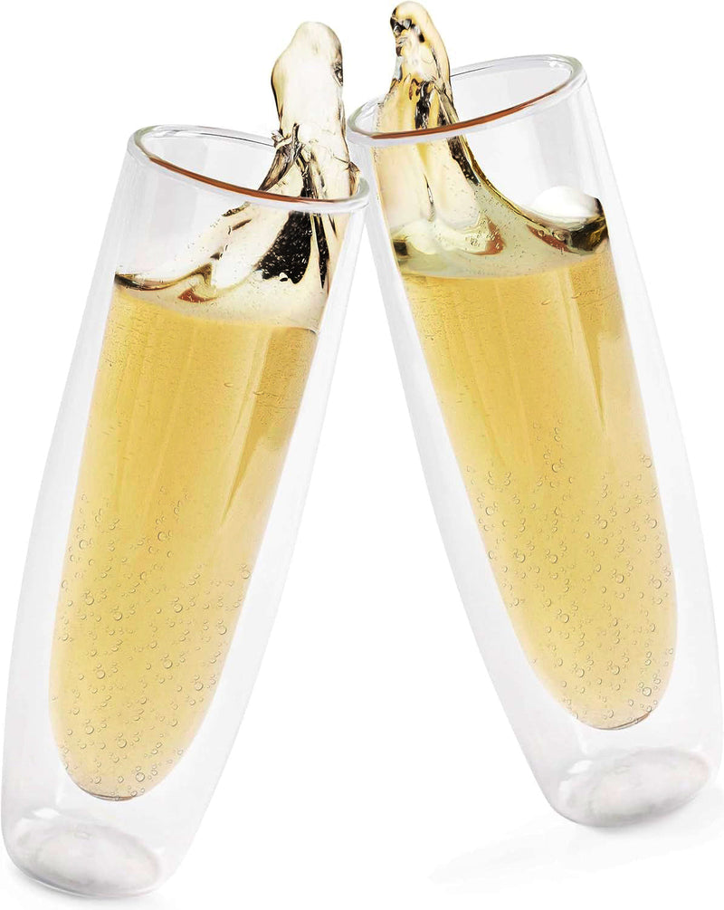 SPEC101 2PK DOUBLE WALL CHAMPAGNE FLUTE CUPS