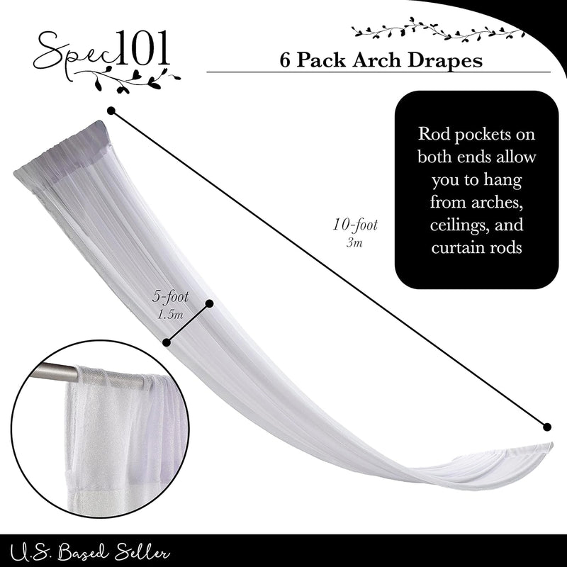 6pk SPEC101 5x10' CEILING ARCH DRAPE PANELS