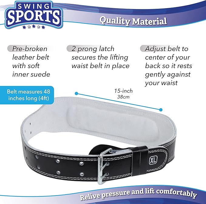 SWING SPORTS LEATHER WEIGHT LIFTING BELT X-LARGE