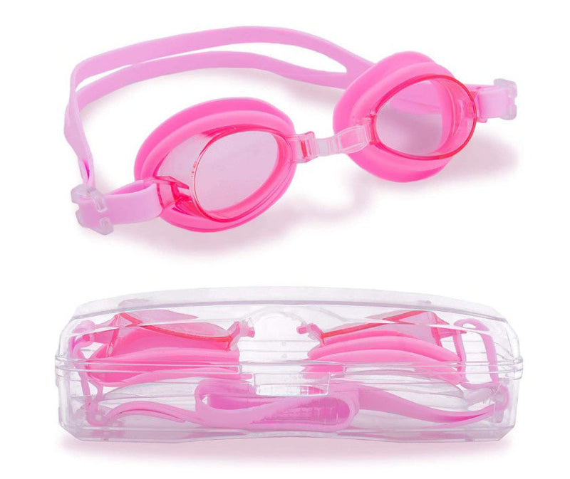 KIDS PINK SWIMMING GOGGLES WITH CASE