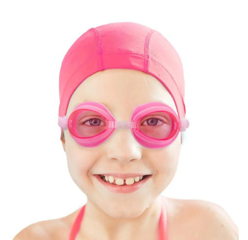 KIDS PINK SWIMMING GOGGLES WITH CASE