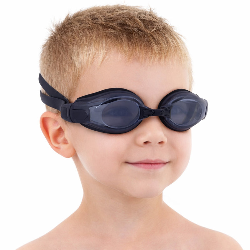 CLEAR SWIMMING GOGGLES WITH STORAGE CASE -BLACK