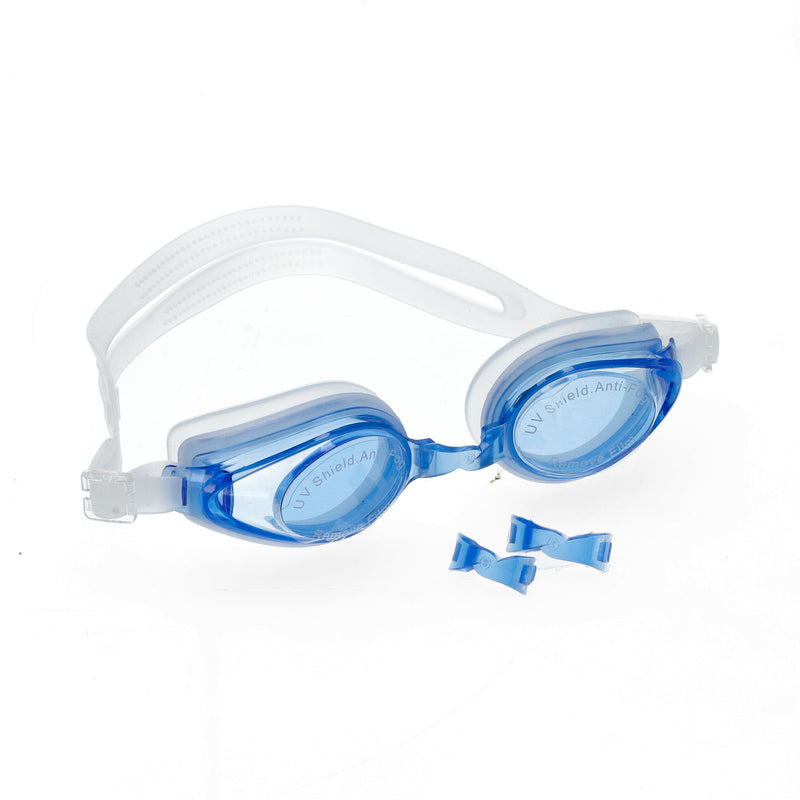 BLUE SWIMMING GOGGLES WITH STORAGE CASE