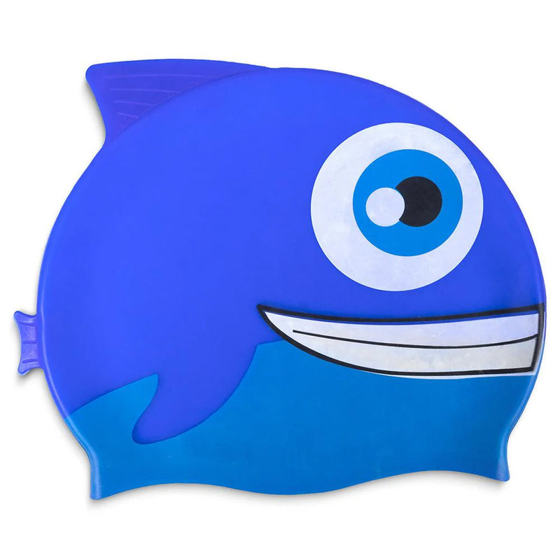 KIDS FISH SHAPED SILICONE SWIM CAP