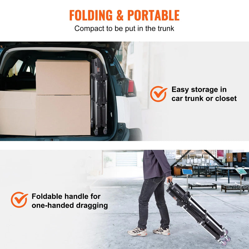 VEVOR 3 SHELF FOLDABLE UTILITY SERVICE CART