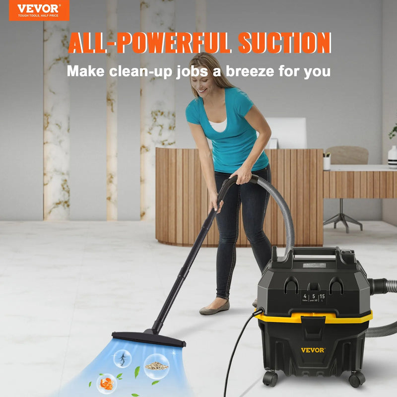 VEVOR 5HP 1200W 4 GALLON 3-in-1 WET-DRY SHOP VAC KIT