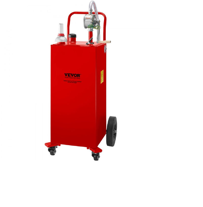 VEVOR 30gal FUEL CADDY w/TRANSFER PUMP & WHEELS