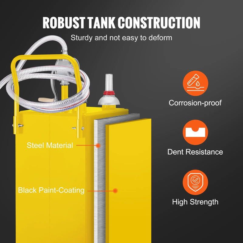 VEVOR 30 GALLON DIESEL FUEL CADDY WITH MANUAL TRANSFER PUMP & WHEELS