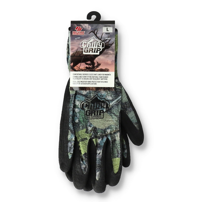 CHILLY GRIP FLEECE LINED CAMO GLOVE LARGE