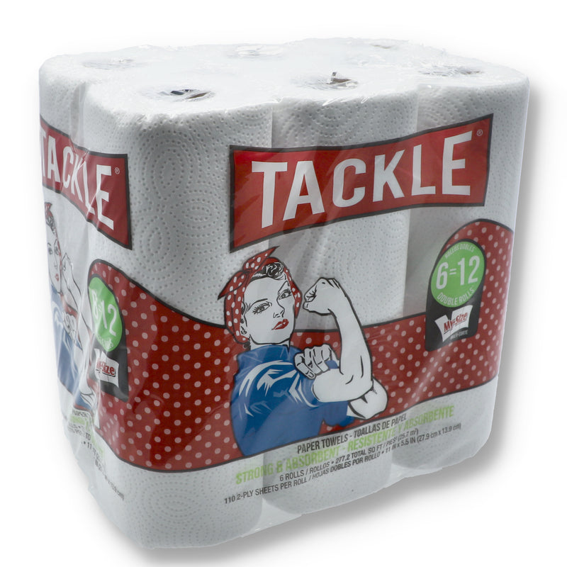 TACKLE PAPER TOWELS 6=12 DOUBLE ROLLS 110 11x5.5'' SHEETS