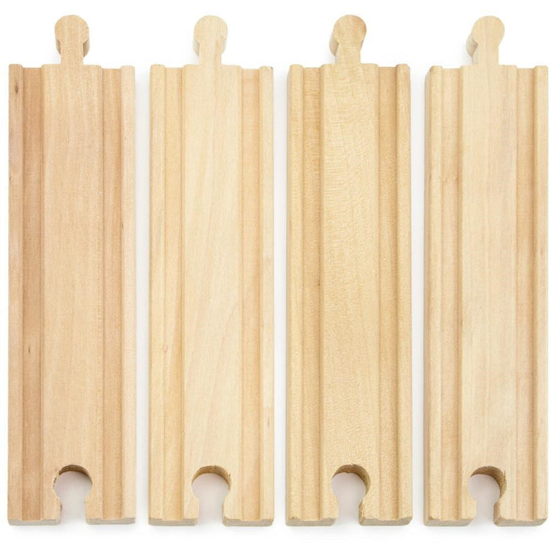 CONDUCTOR CARL 4PK 6'' STRAIGHT WOODEN TRACK PACK