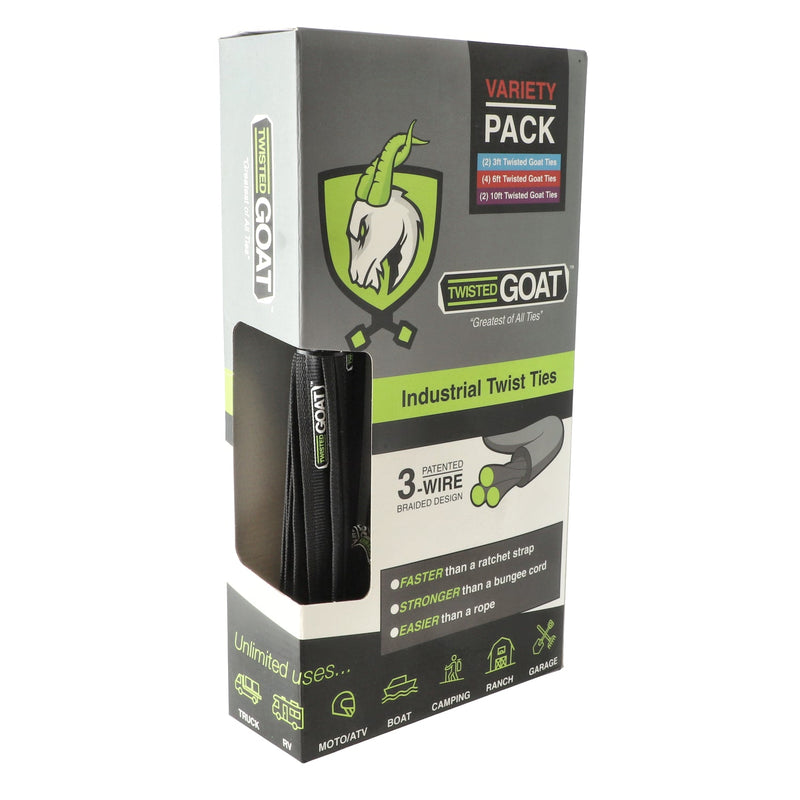 TWISTED GOAT TWIST TIES VARIETY 2pk each 3, 6, & 10'