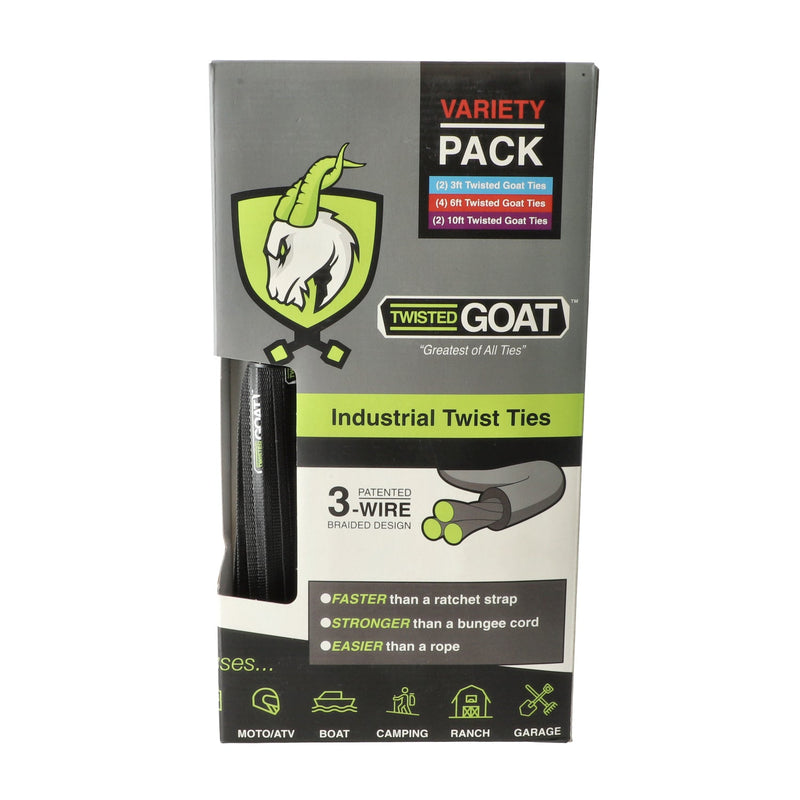TWISTED GOAT TWIST TIES VARIETY 2pk each 3, 6, & 10'