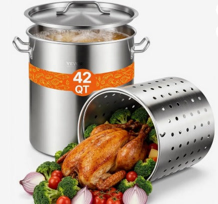 VEVOR 42 QT HEAVY DUTY STAINLESS STEEL STOCKPOT