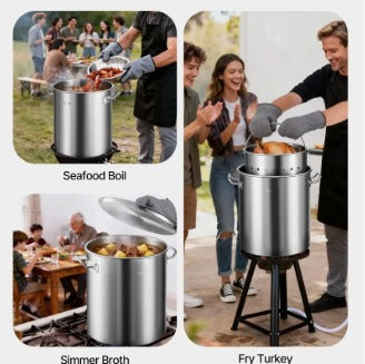 VEVOR 42 QT HEAVY DUTY STAINLESS STEEL STOCKPOT