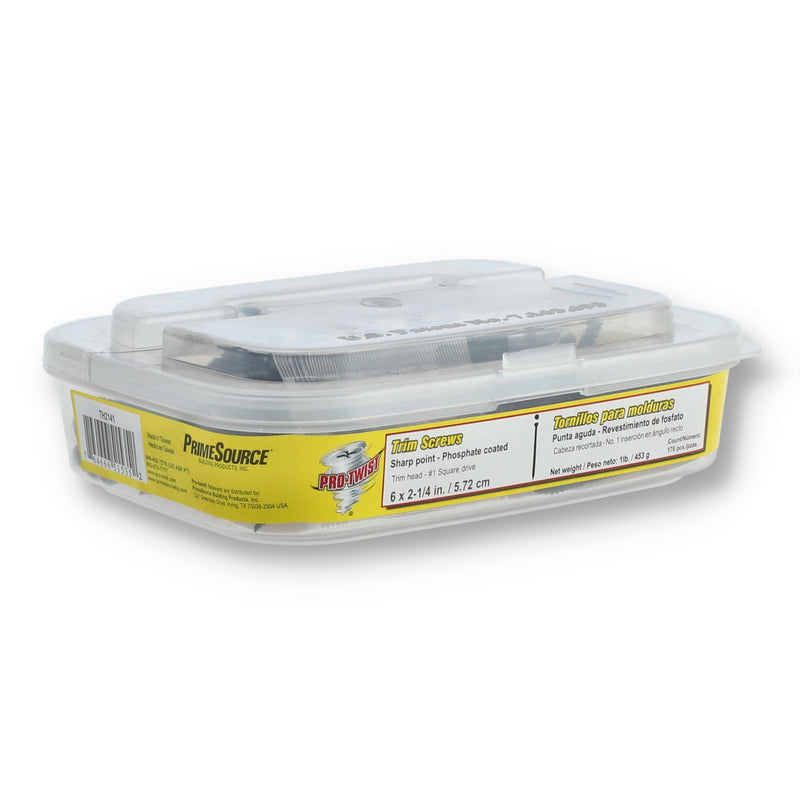 PRO-TWIST 1LB TRIM SCREWS #6x2-1/4'' #1 SQUARE DRIVE SHARP POINT