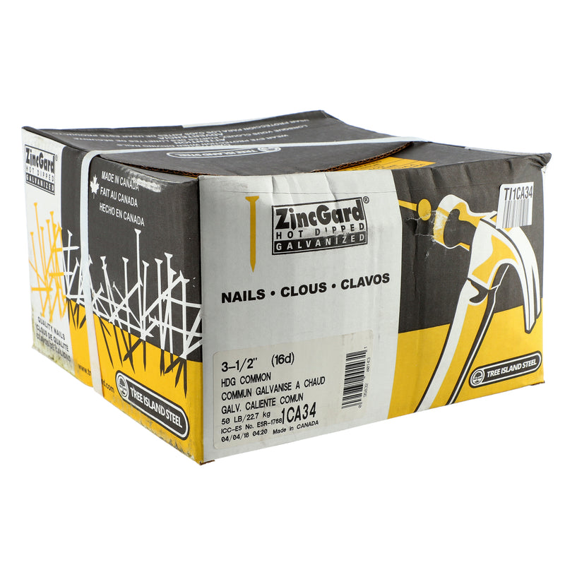 INC GUARD 50LB COMMON NAILS 3-1/2'' 16D HOT DIPPED GALVANIZED