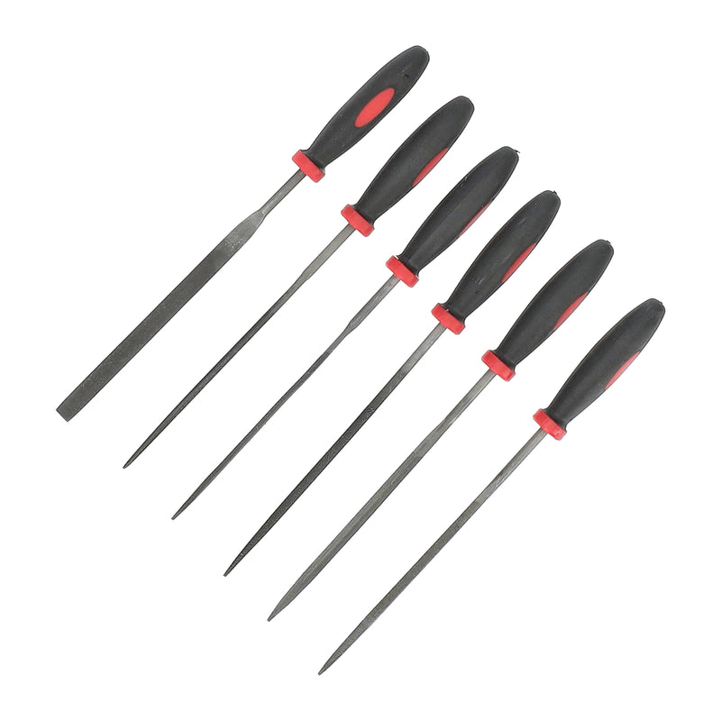 HYPER TOUGH 6PC NEEDLE FILE SET WITH RUBBER GRIPS IN POUCH