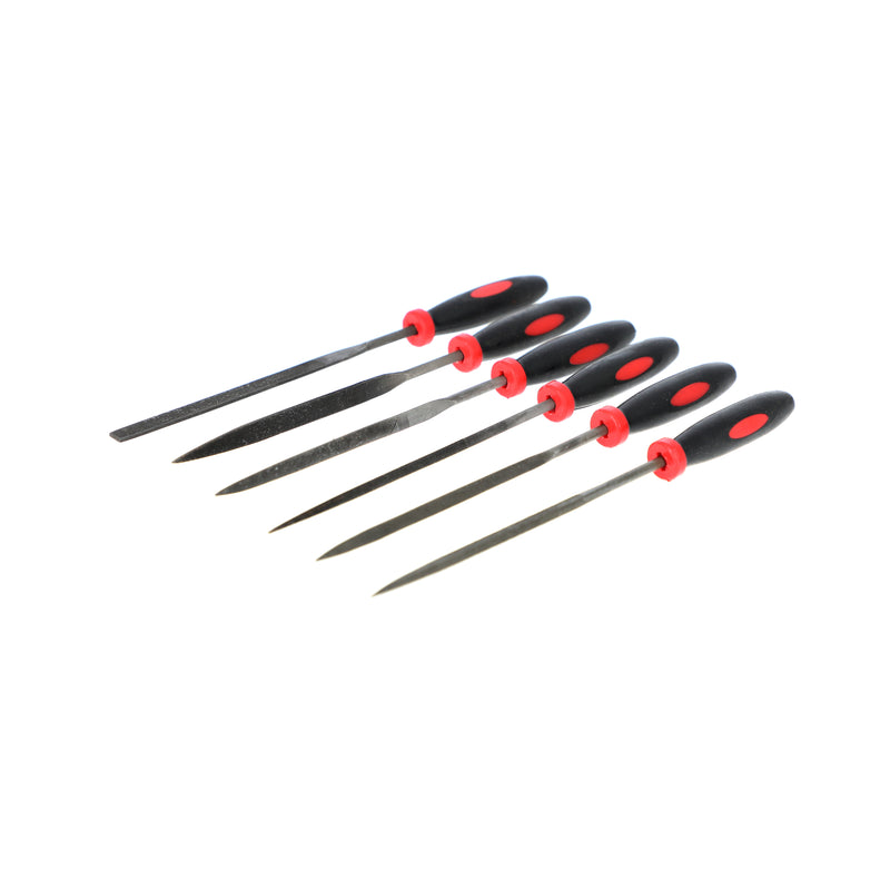 HYPER TOUGH 6PC NEEDLE FILE SET WITH RUBBER GRIPS IN POUCH