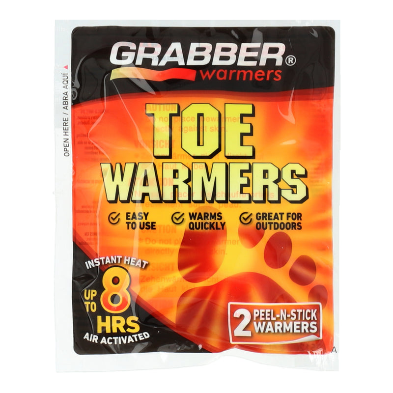 GRABBER 2PK TOE WARMERS PEEL-N-STICK AIR-ACTIVATED 8HR