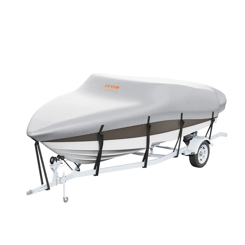 VEVOR 600D GREY BOAT COVER 16-18.5' BOATS