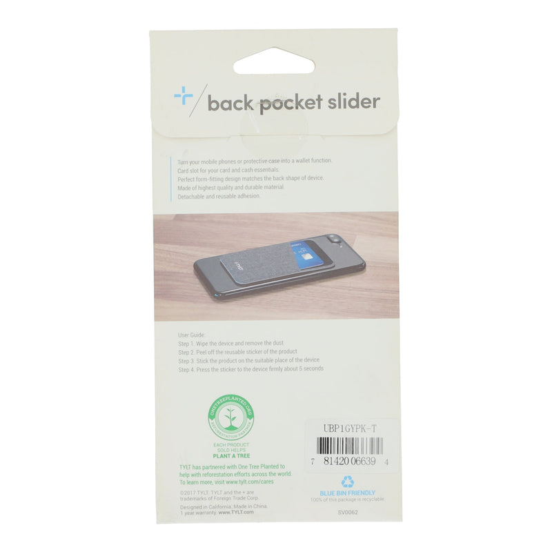 CELL PHONE BACK POCKET SLIDER PINK & GREY