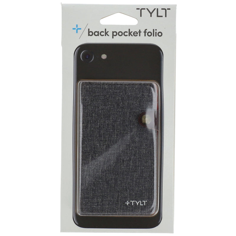 CELL PHONE BACK POCKET FOLIO BI-FOLD GREY & BROWN