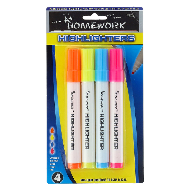 4PK NEON COLOR HIGHLIGHTERS